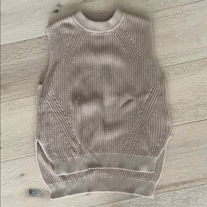 Beige knit muscle tee